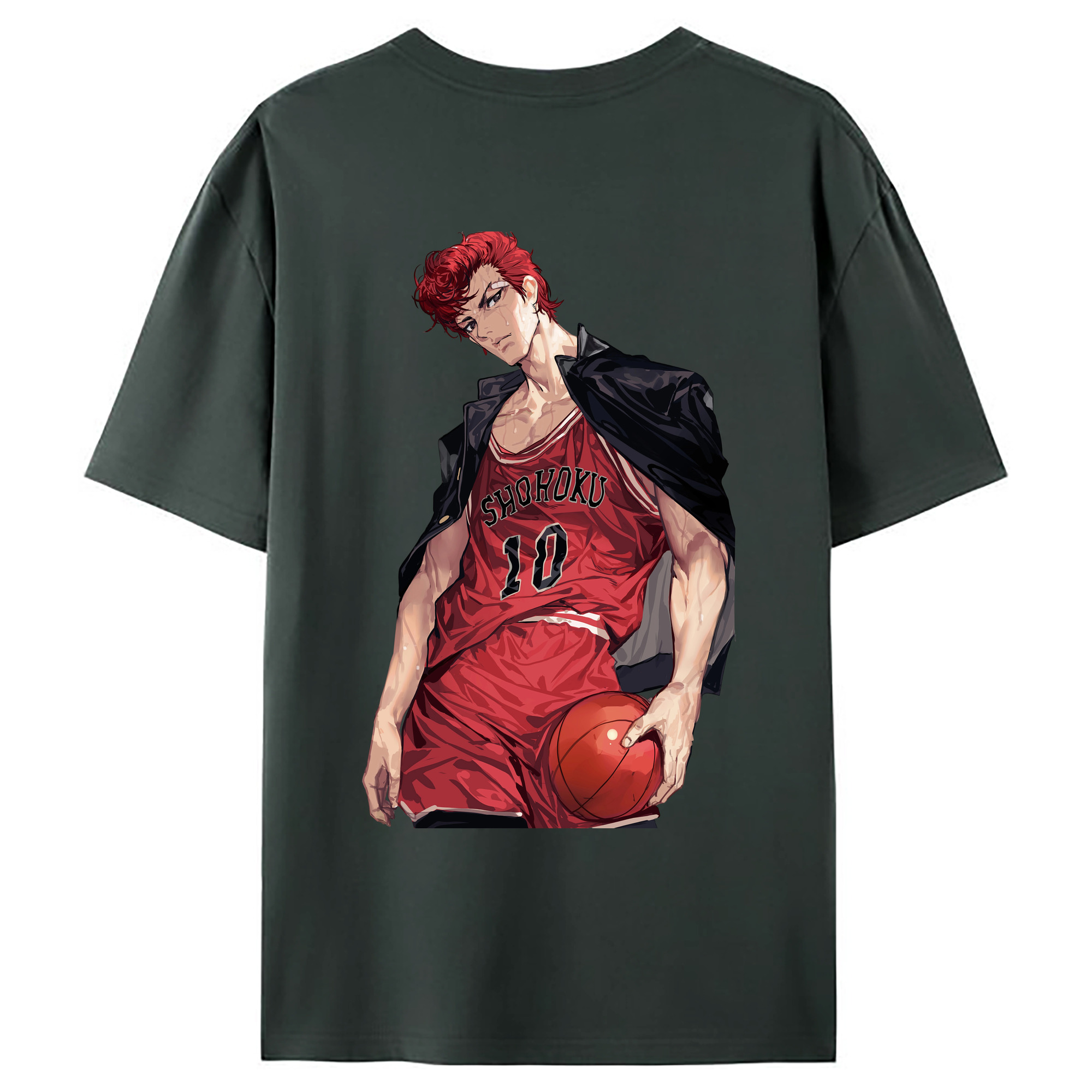 （画像用） SLAM DUNK／スラムダンク 綿100％ メンズ半袖Tシャツ（バックプリント） 通気性